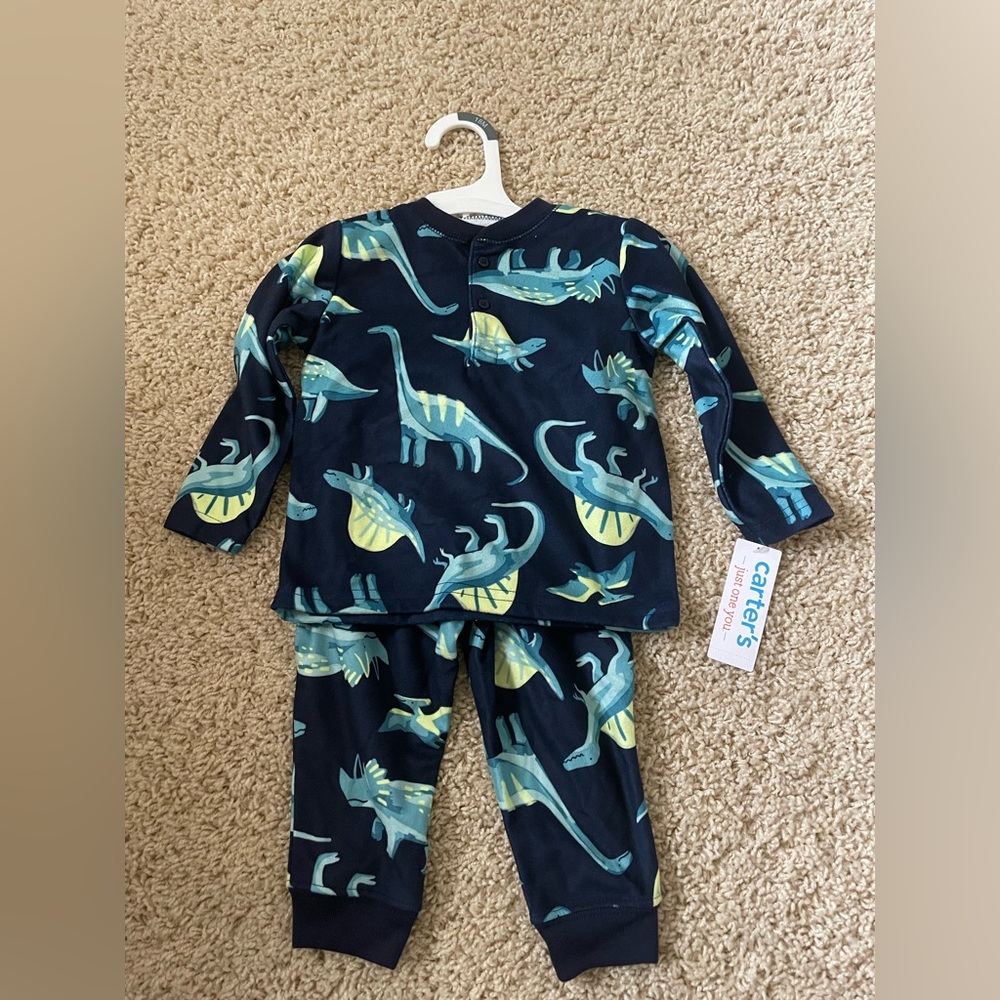 Brand new with tag Carter's Navy Dinosaur Pajama Set 18m